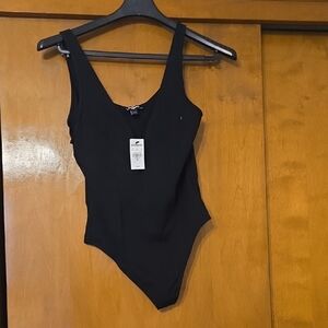 Express Black Scoop Neck Stretch Bodysuit